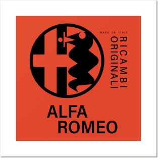 Alfa Romeo Ricambi Originali black text Posters and Art